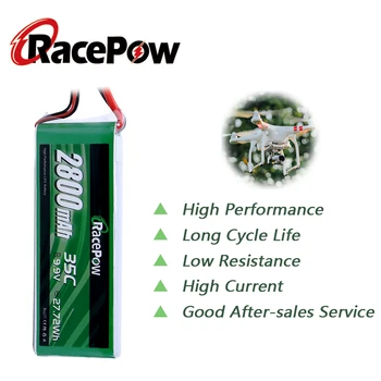 RacePow 9.9 V 35C 2800mAh 3S Lifepo4 Aku XT60 Pistiku Softcase Aku jaoks RC Lennuk, Helikopter, Paat FPV 2units