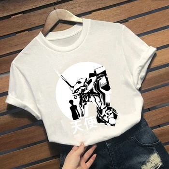 Harajuku Meeste Tshirt Evangelion Trükitud Unisex Lühikesed Varrukad Anime Casual T-särk Homme Streetwear Tops