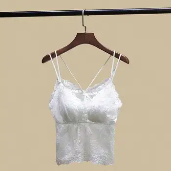 2021 ins Uus pits seksikas rindade pakitud aluspesu naiste rindkere pad läbilöök camisole naiste suvine naiste mood