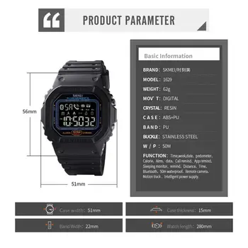 SKMEI Luksus Bluetooth Smartwatch Pedometer Kalorite Vaadata Meeste Veekindel Sport Kellad Smart käekellad Relogios Masculino