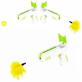 Lõbus Kass Relv mänguasi modelleerimine ülestõstetav feather cat kinni kassipoeg lõbus interaktiivne koolitus toyPet palli mänguasjad Kassi Tarvikud