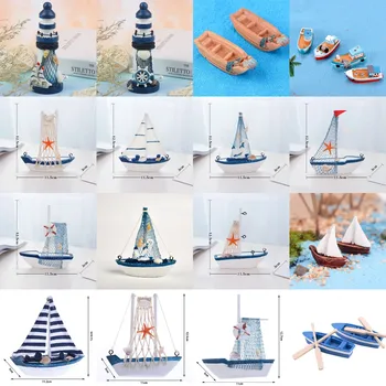 Mere Meremiili Loominguline Purjekas Mode Tuba Decor Kujukeste Miniatuuri Vahemere Stiilis Laeva Väike paat, ornamendid