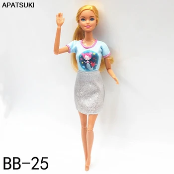 Sinine Fashion Doll Riided Barbie Nukk Varustus Cartoon Särk & Silver Seelik 1/6 Nukud, Aksessuaarid, Mänguasjad Lastele