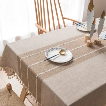 Puuvillane linane laudlina riie Põhjamaade stiilis tabel matt festival pool pikk laud lapiga foto teenetemärgi tahked värvi laudlina