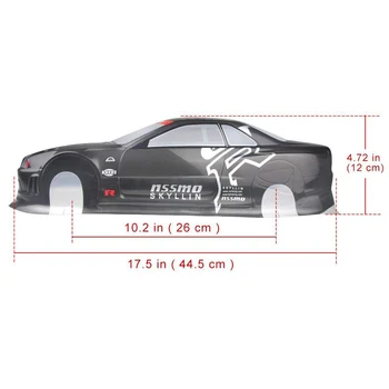 16 Tüüpi Mood 1/10 PVC RC Auto Kest 190mm Road Drift GTR Keha Kest W/Spoilerid Auto Tarvikud