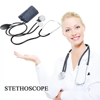 Professionaalne Stetoskoop Koos Arvesti Elavhõbe Sphygmomanometer vererõhk Watch Arstid Õde Stetoskoop meditsiinilised tarvikud