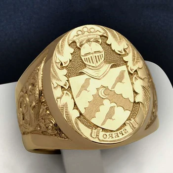 Hip-Hop Lahe Meeste Kristlik Katoliku Jeesus käsitsi Nikerdamist Ringi Vintage Crown Lõvi Badge Shield Pulmapidu Punk Ehted