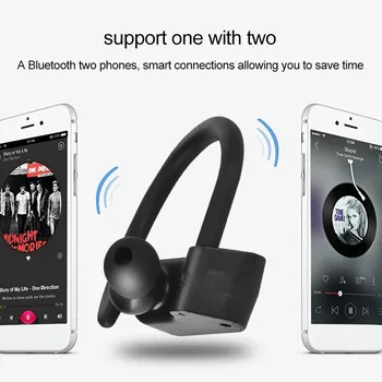 K19 Sport Kõrvaklapid Handsfree Tõsi, Traadita Bluetooth-5.0 Kõrva Konks kõrva Earbuds Veekindel koos Mikrofoni, Helitugevuse reguleerimine