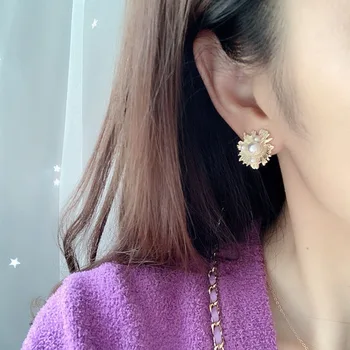 Kõrvarõngad Naistele Retro Kõrvarõngas Naise Kunstlik Pärl Daamid Mood Geomeetriline Ehted korea Elegantne Kulla Värvi Sulamist Brincos