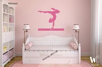 Makeyes Tüdruk Võimlemis-Seina Kleebis Balletitantsija Seina Decal Ilu Jõusaali Seina Kaunistamiseks Vinüül Kujunduse Tapeet Art Sport Q680
