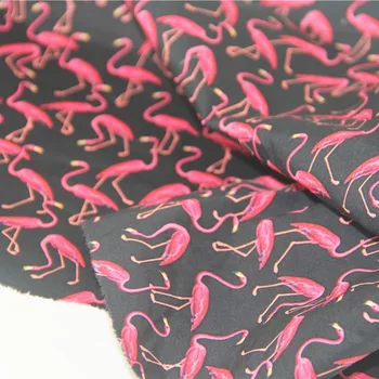 Kammitud Puuvillast Poplin Cartoon Must Roosa Flamingo Trahvi Kangast Kevad-Suvine Kleit Pluus Särk Tekk Segast Käsitöö Decor