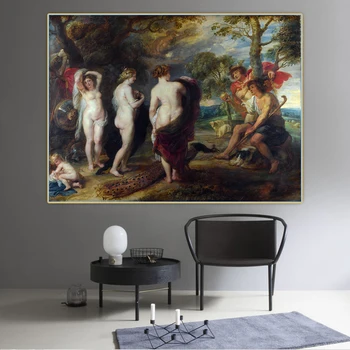 Citon Peter Paul Rubens《Kohtuotsus Pariisi》Lõuend Kunsti õlimaal Plakat Dekoratiivne Pilt Seina Decor Kodu Kaunistamiseks