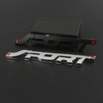 Metallist 3D Kroom Musta Auto Auto Pagasiruumi Racing Sport Sõna Kirja Logo Embleem, Rinnamärk Decal Kleebis