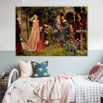 Citon William Waterhouse《Nõiutud Aed》Lõuend Õli maali Kunsti Plakati Pilt Seina Decor Kodus elutoa Kaunistamiseks