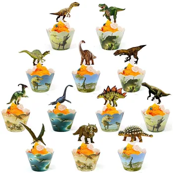 Jurassic Cartoon Dinosaurus Teema Kook Paigalda Kaart piirde Sünnipäeva Asjade Puhkus Laste Lemmik Teenetemärgi