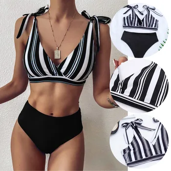2-Osaline Komplekt, Naiste Suvel Supelrõivad Bandeau Sidemega Micro Bikini Brasiilia Supelrõivad Beachwear Ujumistrikoo Trajes De Baño Mujer 2021
