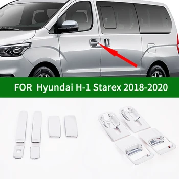 Läikiv tarvikud chrome silver auto küljel ukse käepide kausi ja TASSI kaas sisekujundus KÕIGILE-UUS Hyundai H-1 H1 Grand Starex 2018 2019 2020