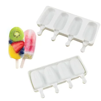 4 Cell Mini Silikoonist Külmutatud Jäätise Pop Popsicle Hallituse Sahtel Pan Köök Tööriistad DIY jäämasin Lolly Hallituse Kook Fondant Hallitus