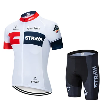 2021 STRAVA Pro Team suvel jalgrattaga Jersey set Jalgratta Riided Hingav Meeste Lühikese Varrukaga särk Bike lühikesed püksid, rinnatüki 19D Geel-padi