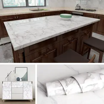 Köögi Kleebis Countertop isekleepuvad Marmor Kleebis Veekindel ja Oilproof Kapp Tabel Mööbli Kaunistamiseks PVC Kleebised