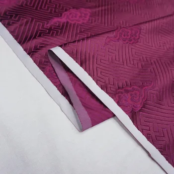 High-end Vein punane damast silk satin brocade jacquard fabric kostüüm sisustus mööbel kardin riided materjal