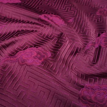 High-end Vein punane damast silk satin brocade jacquard fabric kostüüm sisustus mööbel kardin riided materjal