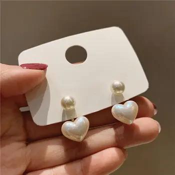 1 Paar Mini Armas Pearl Südames Kõrvarõngad Metallist Naiste Mood Elegantne Temperament Dangler Kõrvarõngad Ehted