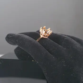 925 Sterling Hõbe Kaasamine Pulmad Naiste Sõrmus Roosa Kulla Värvi 9-10mm Pearl Ring Rant Pool Rõngas Millega Kristall