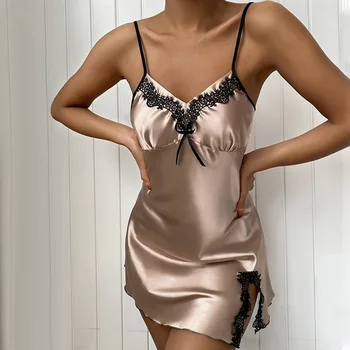 Seksikas Naistepesu Naiste Nightdress Pits Mini Kleit Sügava V Kaela Nightgowns Vibu Sleepwear Rihm Pilduma Suvel Sleepwear 2021 Uus