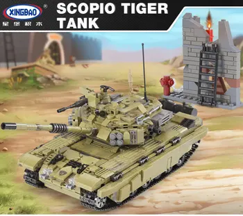 XINGBAO 06015 Tõeline Sõjalise Series Scorpio Tiger Tank Määrata Hoone Plokid, Tellised, Mänguasjad Haridus-Jõulud Kingitusi Poiss