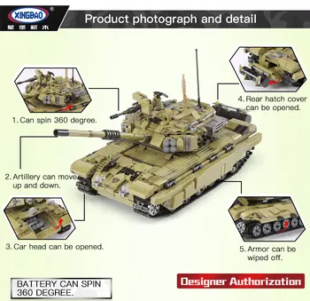XINGBAO 06015 Tõeline Sõjalise Series Scorpio Tiger Tank Määrata Hoone Plokid, Tellised, Mänguasjad Haridus-Jõulud Kingitusi Poiss