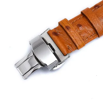 18mm 20mm 22mm Watchband Jaanalind Muster Ehtne Nahk Bänd Liblikas Turvaline Lukk Käekell Rihm