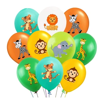 10tk Džunglis Loomade Õhupallid 12inch Lateks Heelium Õhupalli Õhku Globos Lapsed Safari Sünnipäeva Kaunistamiseks Beebi Dušš Tarvikud