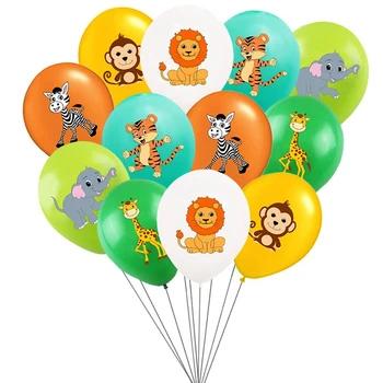 10tk Džunglis Loomade Õhupallid 12inch Lateks Heelium Õhupalli Õhku Globos Lapsed Safari Sünnipäeva Kaunistamiseks Beebi Dušš Tarvikud