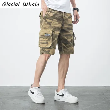 GlacialWhale Mens Cargo Püksid Meestele Suvel Kamuflaaž Küljel Taskud Hip-Hop Jaapani Streetwear Harajuku Meeste Püksid, Lühikesed Püksid Meestele