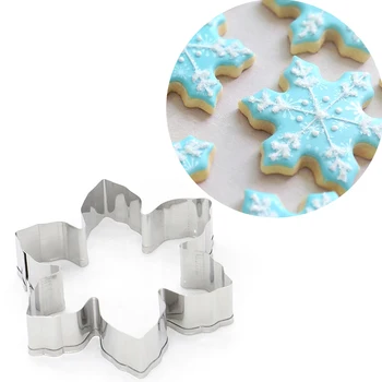 3D Roostevabast Terasest Jõulud Cookie Kutter Hallituse Bakeware Pannkookide Küpsetamine Lumehelves Biskviit Fondant Lõikur Köök Accessorie