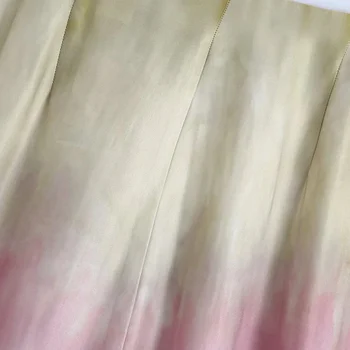 Satin Lips Värvi Prindi Naiste Püksid Suvel Kõrge Vöökoht Mood Daamid Pikad Püksid Lahti Vabaaja Puhkus 2021 Naiste Roosa Pükste