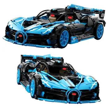 Uus-LAOS 1:8 High tech City Sport Auto Telliskivide KES Tehnilised superauto neid ehitusplokid Mudel Klassikaline Sinine DIY Poiss Mänguasi Kingitus