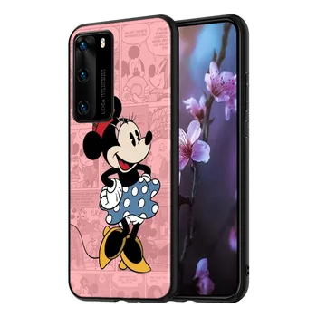 Silikoon Kate Disney Minnie Mouse Huawei P50 P30 P40 P20 Pro 10 P8 P9 Lite E Pluss 2017 2016 5G Musta Telefoni Puhul