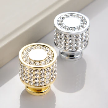 Kristall-kapp sahtlitega must käepide Euroopa kaasaegne minimalistlik kerge luksus garderoobi ukse kuld teemant ühe augu käepide