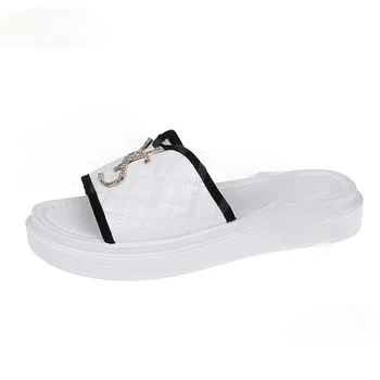 2021 kuulsa brändi naiste sandaalid must valge kirjaga logo sandaalid non-slip kanda rand kingad, vabaaja jalanõud daamid kõrged kontsad
