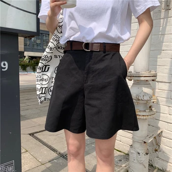 Naiste lühikesed Püksid Vaba aja veetmise Lasti Kõrge Vöökoht Pikad Püksid Poole korea Stiilis Kõik-sobib Tahkete Tõmblukk Summer Šikk Alt Moe-Ins