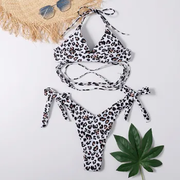 Naiste Mood Klassikaline Leopard Printida Split Bikiinid Komplekti Supelrõivad Seksikas Õhuke Rihm Päitsed Ujumistrikoo trikoo Beachwear bikinis