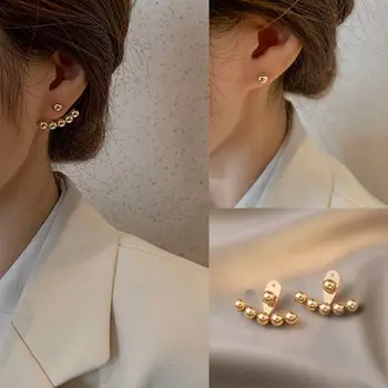 Trendikas 14K Tõeline Kuld Ümar Kuju Kõrvarõngad Naistele korea Fashion tagaossa Paigaldatud Ehted S925 Silver Needle Pool Kingitus Kuum