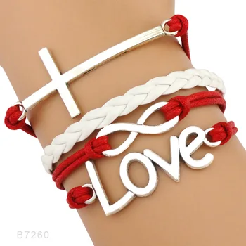 Usu Usu Kartmatu Käevõrud Infinity Armastust, Julgust Jeesus Armastab Mind Andeks Külili Risti Christian Nahast Käevõrud