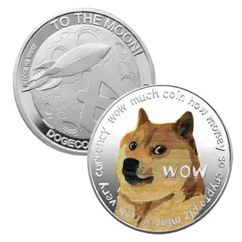 Ilus Mitte-valuuta Müntide kullatud Dogecoin Mälestusmündid Armas Koer Muster Koer Suveniiride Kogumise Kingitused, Käsitöö
