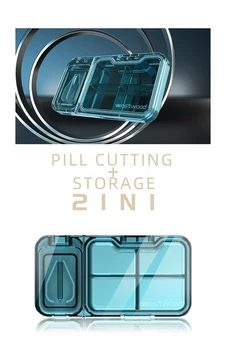 2 In 1 Multifunktsionaalne Kaasaskantav Meditsiin Korraldaja Pill Box Cutter Eraldi Jagaja Reisi Pill Juhul Konteiner Dispenser
