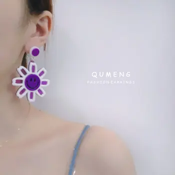 QUMENG 2020 korea Armas Sun Flower Kõrvarõngad candy kostüüm trendikas punk Stiilis naised tüdruk kõrvarõngad pool Ehted kingitused