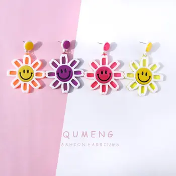 QUMENG 2020 korea Armas Sun Flower Kõrvarõngad candy kostüüm trendikas punk Stiilis naised tüdruk kõrvarõngad pool Ehted kingitused