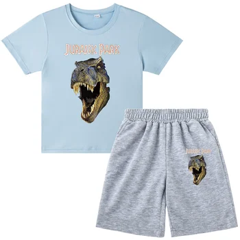 Poiste Riided Komplekti Suvel New Kids Fashion Puuvillane Vabaaja Dinosaurus Casual T-särk + Lühikesed püksid 2tk Lastele Poisid Sport Ülikond